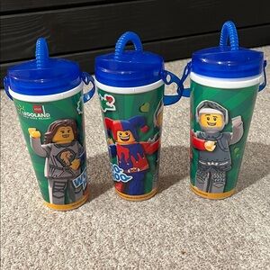 Legoland New York 2025 reusable drink cups, set of THREE! EUC!